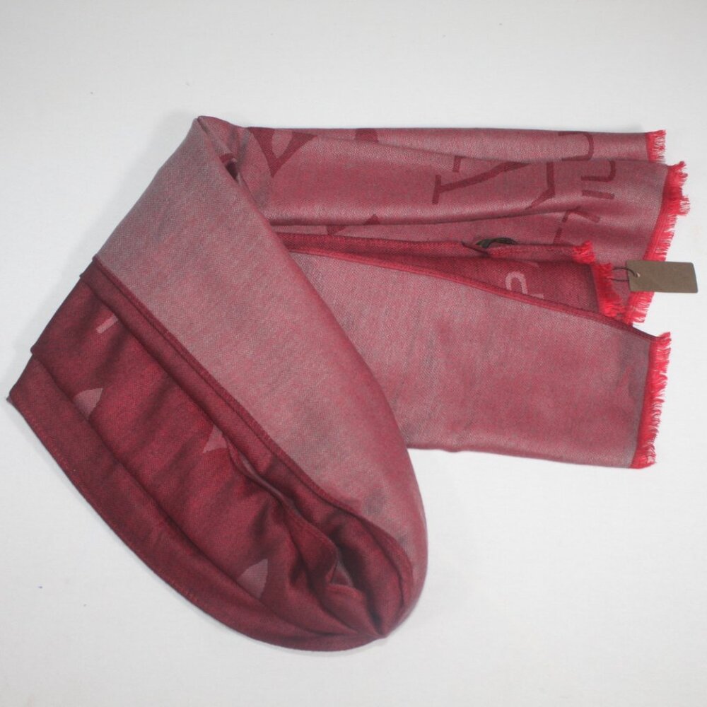 Authentic Louis Vuitton Wrap Scarf 60% Wool 40% Acrylic Stole Shawl Maroon Used. - Picture 3 of 10
